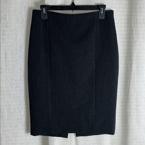 ZARA L Basic Charcoal Gray Back Vent Pencil Skirt